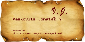 Vaskovits Jonatán névjegykártya